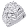 Diamond Bridal Set 14K White Gold Round Halo Engagement Wedding Ring 2.51 Tcw.