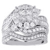 Diamond Bridal Set 14K White Gold Round Halo Engagement Wedding Ring 2.51 Tcw.