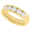 14K Yellow Gold Engagement Anniversary Band 5 Round Diamond Wedding Ring 1.50 Ct