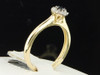 Black Solitaire Diamond Engagement Ring 10K Yellow Gold Halo Round Cut 1/4 Ct