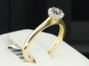 Black Solitaire Diamond Engagement Ring 10K Yellow Gold Halo Round Cut 1/4 Ct