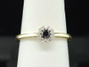 Black Solitaire Diamond Engagement Ring 10K Yellow Gold Halo Round Cut 1/4 Ct