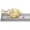 Yellow Diamond Lion Pendant Mens 10K Gold Round Cut Pave Head Charm 0.63 Tcw.