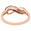 10K Rose Gold Red & White Diamond Infinity Fashion Ring Anniversary 0.10 Ct.