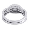 Diamond Solitaire Engagement Ring White Gold Princess Halo Bridal Set 0.63 Tcw.