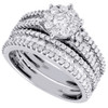 Diamond Bridal Set White Gold Round Solitaire Wedding Engagement Ring 1.50 Tcw