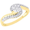 Diamond Engagement Ring Ladies 10K Yellow Gold Round Pave Wedding 1/3 Tcw.