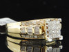 Ladies 10K Yellow Gold Princess & Round Cut Diamond Engagement Ring Wedding Band