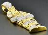 Diamond Egyptian Pharaoh King Tut Mummy Pendant Sterling Silver Charm 0.65 Ct.