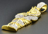 Diamond Egyptian Pharaoh King Tut Mummy Pendant Sterling Silver Charm 0.65 Ct.