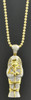 Diamond Egyptian Pharaoh King Tut Mummy Pendant Sterling Silver Charm 0.65 Ct.