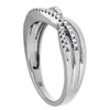 Diamond Infinity Style Wedding Band 10K White Gold Round Cut Ladies Ring 0.16 Ct