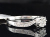Diamond Engagement Ring 10K White Gold Flower Set Round Cut 1/4 Ct