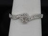 Diamond Engagement Ring 10K White Gold Flower Set Round Cut 1/4 Ct