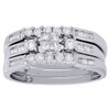 10K White Gold Princess Cut Diamond Wedding Ring Band 3 Piece Bridal Set 0.60 ct