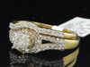 10K Yellow Gold Round Cut Solitaire Diamond Engagement Wedding Bridal Set .56 Ct