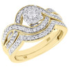 Diamond Infinity Bridal Set Ladies Yellow Gold Engagement Wedding Ring 1/2 Tcw.