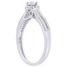 Diamond Engagement Ring Round Cut Solitaire Halo Style 10K White Gold 0.28 Ct.