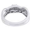 Diamond Bridal Set 14K White Gold Round Solitaire Infinity Wedding Ring 0.78 Tcw
