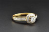 Solitaire Diamond Engagement Ring 14K Yellow Gold Round Cut Halo 0.51 Ct