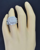 Diamond Bridal Set .925 Sterling Silver White Finish Halo Engagement Ring .60 Ct