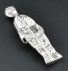 Diamond Egyptian Pharaoh King Tut Mummy Pendant 925 Sterling Silver Charm .64 Ct
