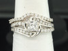 14K White Gold Solitaire Princess Cut Diamond Bridal Set Engagement Wedding Ring