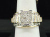 Diamond Engagement Ring 14K Yellow Gold Princess Round & Baguette Cut 2 Ct