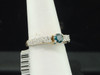 14k Yellow Gold Round Cut Blue Diamond Solitaire 3 Stone Engagement Ring 1.25 Ct