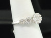 Flower Diamond Engagement Ring 14K White Gold Round 5 Stone Bridal Band 1 Ct.