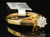 Diamond Flower Wedding Engagement Ring Ladies Yellow Gold Round Design 1/4 Tcw.