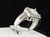 Diamond Halo Engagement Ring 14K White Gold Princess & Round Cut 1 Ct