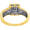 Diamond Engagement Wedding Ring 10K Yellow Gold Round Pave Square Head 0.15 Ct.