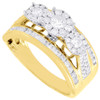 Diamond Wedding Engagement Ring 14K Yellow Gold Solitaire Three Stone 1 Tcw.