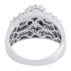 Diamond Engagement Ring 14K White Gold Round Baguette Cut Flower Design 2 Tcw.