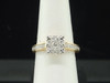 14k Yellow Gold Round Cut Diamond Flower Engagement Ring Solitaire Band 0.51 Ct.