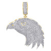 10K Yellow Gold Diamond American Bird Eagle Pendant Mens Pave Charm 1.03 Ct.