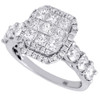 Diamond Engagement Ring Ladies 14K White Gold Princess Cut Halo Design 2.26 Tcw.