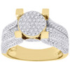 Diamond Engagement Wedding Ring 10K Yellow Gold Fashion Circle Pave Head 1.15 Ct
