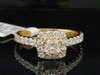 Diamond Engagement Wedding Ring 14K Yellow Gold 1 CT Princess Cut Halo Set