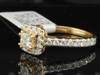 Diamond Engagement Wedding Ring 14K Yellow Gold 1 CT Princess Cut Halo Set