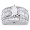 Marquise Solitaire Diamond Engagement Ring 14K White Gold Round Ct 3 Ct