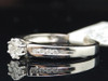 Diamond Flower Engagement Ring 10K White Gold Round Cut 0.27 Ct
