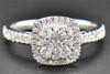 Diamond Engagement Ring 14K White Gold Ladies Princess & Round Cut Square .62 Ct