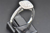 Diamond Engagement Ring 14K White Gold Ladies Princess & Round Cut Square .62 Ct