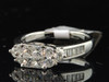 14k Ladies White Gold Princess Cut Diamond Bridal Engagement Ring Band 1.25 Ct.