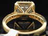 Diamond Engagement Ring Quad Princess Cut Halo 14K Yellow Gold 0.52 Ct