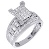 10k White Gold Real Princess Cut Diamond Engagement Wedding Bridal Ring 1 tcw.