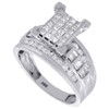 10k White Gold Real Princess Cut Diamond Engagement Wedding Bridal Ring 1 tcw.