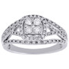 10K White Gold Round Cut Diamond Criss Cross Halo Wedding Engagement Ring 1/3 Ct